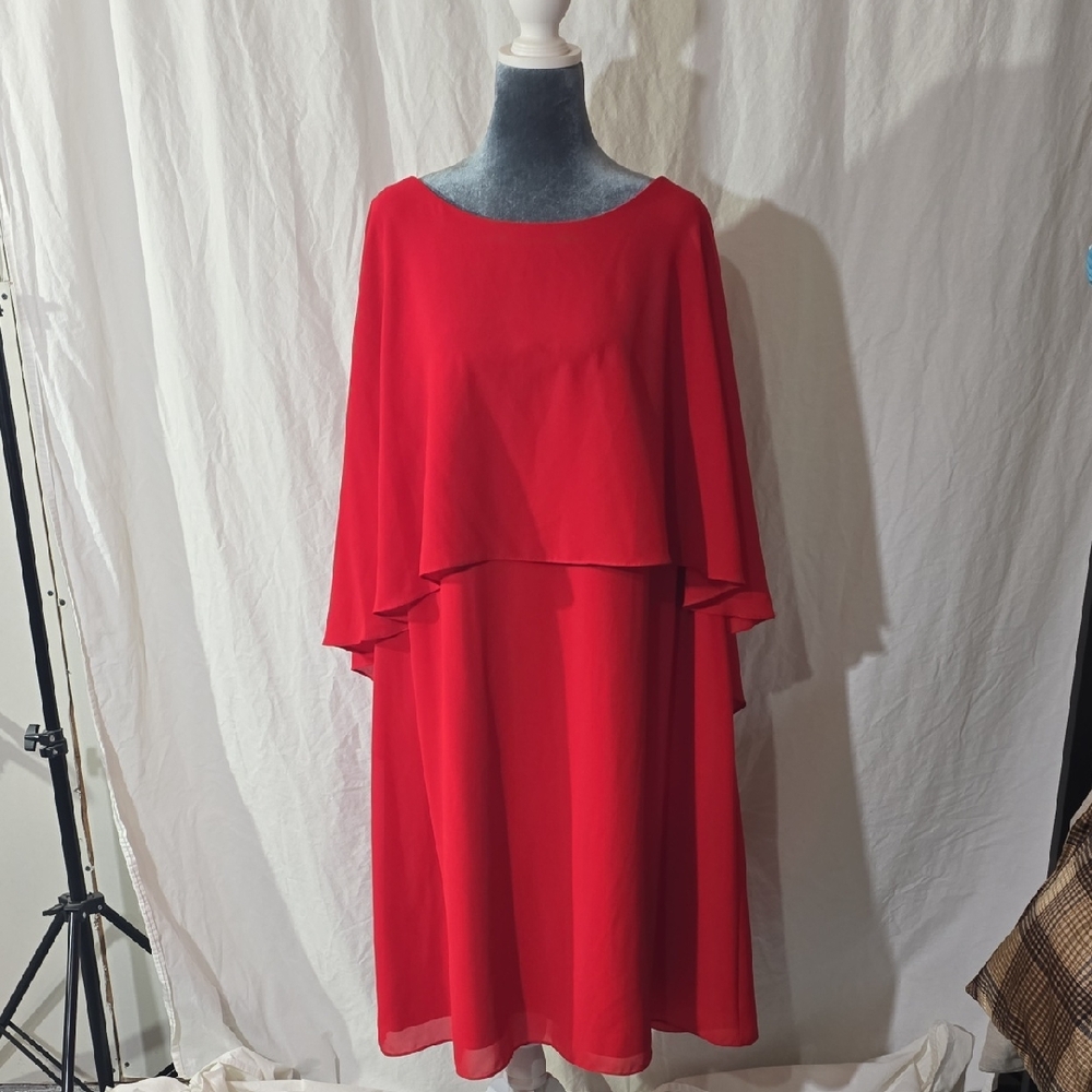 Vince Camuto Elegant Red Women's Cape Dress